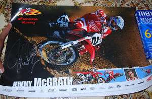 JEREMY McGRATH Signed 2007 HONDA SX MX. Racing POSTER  