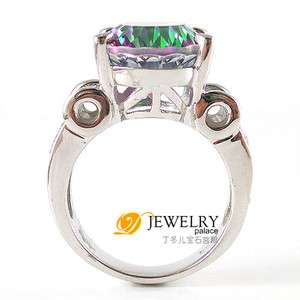 LUXURY 10ct Mystic Topaz Ring 925 Sterling Silver Size 6 7 8 9  