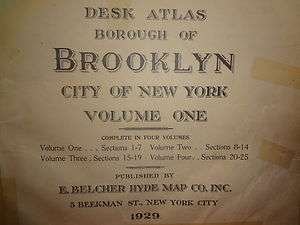 ORIG 1929 Brooklyn Sunset Park Map New York City NYC 1  