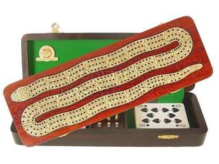 Snake Shape Wooden Continuous Cribbage Board/Box 3 Trks  