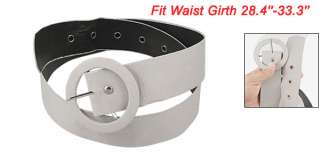 New O Shaped Buckle Ladies Adjustable Belt Light Gray  