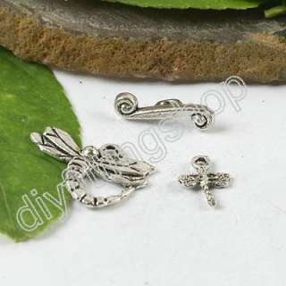 description20sets Tibetan Silver Dragonfly Toggle Clasp H0491
