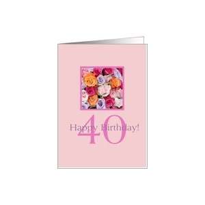  40th birthday colorful rose bouquet Card Toys & Games