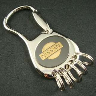 Motor Car Key Ring Keychain Silvery 0502 NISSAN  Black  