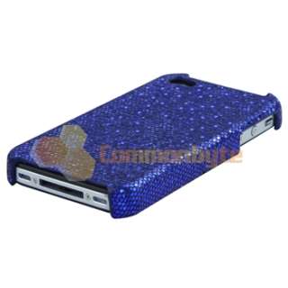 Accessory Bundle Blue Bling Hard Case USB Car Charger for Apple 