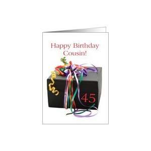  Cousin 45th birthday gift with ribbons Card Health 