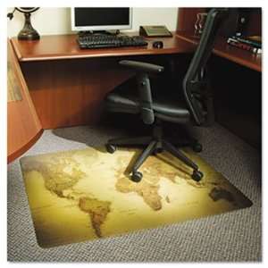   Series Printed Chair Mat, 60w x 46l, World Map ESR118699: Electronics