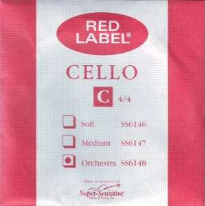    Sensitive Cello C Red Label 4/4 Size Orchestra Nickel, SS614 4/4O