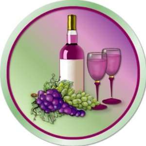  Wine Grapes Toast Round Sticker: Arts, Crafts & Sewing
