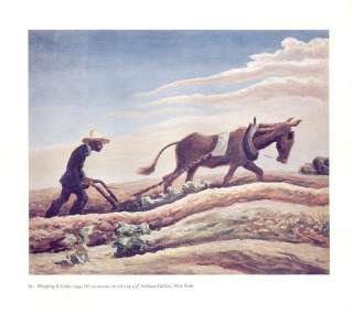 THOMAS HART BENTON print Man and Mule PLOWING IT UNDER  
