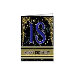   18th Birthday card with elegant golden highlights Card Toys & Games