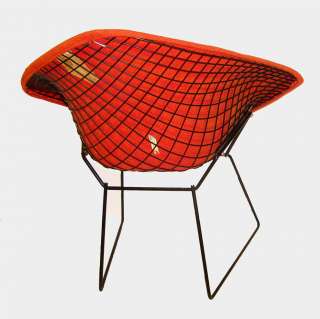 Harry Bertoia 1952 Diamond Lounge Chair Orange Mid Century Original 
