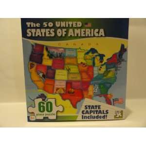 com The 50 United States of America 60 Piece Puzzle   State Capitals 