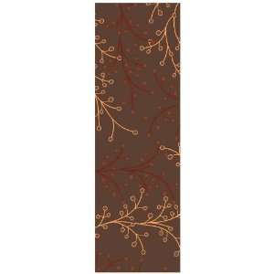   Brown Gold Floral 3 x 12 Runner Rug (ATH 5052): Home & Kitchen