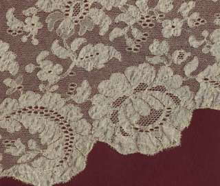 BEAUTIFUL FRENCH ANTIQUE LACE SHAWL  