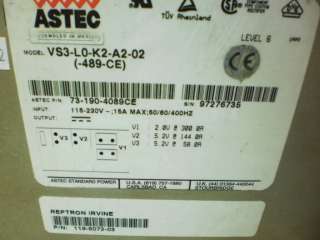 Astec VS3 L0 K2 A2 02 ( 489 CE) VS3L0K2A202 (489CE) Power Supply 