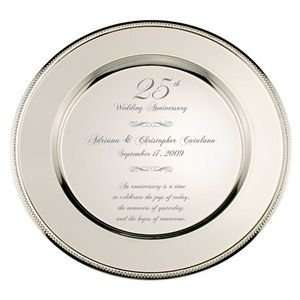    Personalized 25th Wedding Anniversary Plate