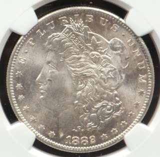 This is a 1882 S Morgan Silver Dollar graded and authenticated by NGC 