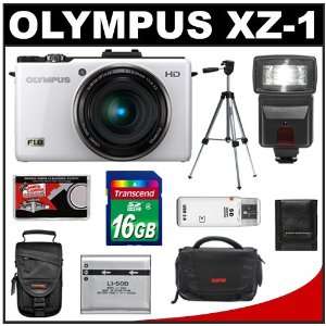  Olympus XZ 1 Digital Camera (White) with 16GB Card 