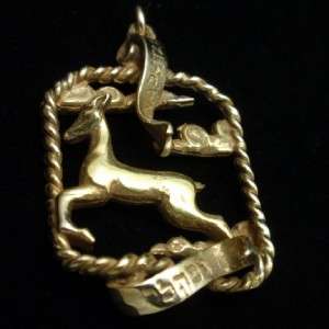 12 Tribes of Israel 10k Yellow Gold Vintage Charm   NAPHTALI  