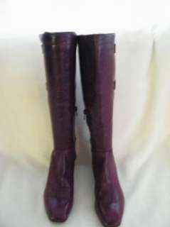 SERGIO ROSSI SHOES BOOTS burgundy leather 37 7  