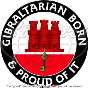 GIBRALTAR Gibraltarian Born & Proud 100mm (4) Vinyl Bumper Sticker 