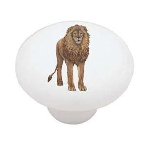 Big Lion Decorative High Gloss Ceramic Drawer Knob:  Home 