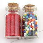 2x Mix Message Bottle With Seed Glass Bead 45mm 120302