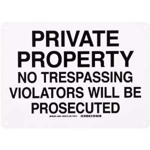   Area Sign, Legend Private Property No Trespassing Violators Will Be