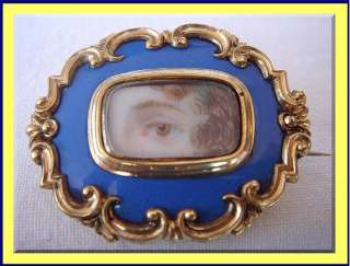 Miniature Eye Portrait Brooch Antique Georgian Gold (4399)  