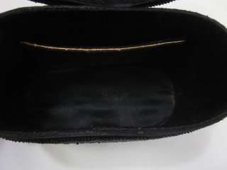 DESIGNER Black Beaded Bucket Baguette Evening Handbag  