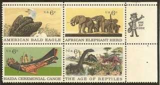 1387 90 Multiple Color Shift Blk4 Dinosaurs, Eagle MNH  