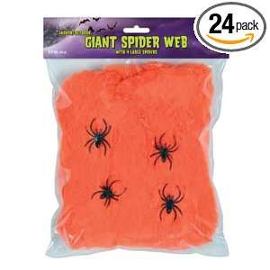 Spider Web Giant Special Effects Orange with (4) 2in. Spiders 2.1 oz 