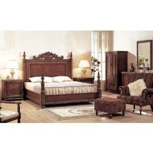    Bella Panel Bed in Mahogany and Ash Burl   King: Home & Kitchen