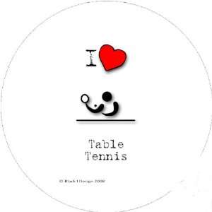  I Love Table Tennis 2.25 inch (6cm) Square Sticker Pack of 