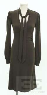 DVF Diane Von Furstenberg Brown Wool V Neck Dress Size 2  