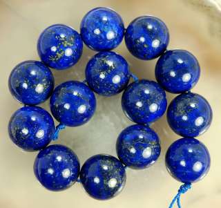 14mm Natural Indigo Lapis Lazuli Round Beads 14pcs  