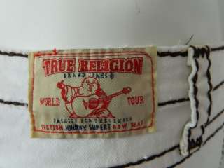 TRUE RELIGION womens Johnny Super T Body rinse white jeans sz 9 or 27 