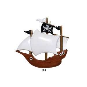  7069 Pirate Ship Personalized Christmas Ornament: Home 
