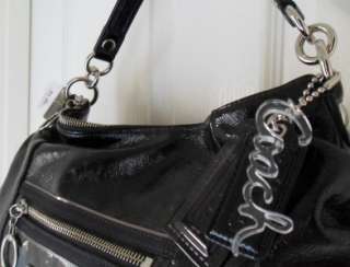 NWT COACH 15790 Black Patent Leather JAZZY Hobo Shoulder Bag $298 