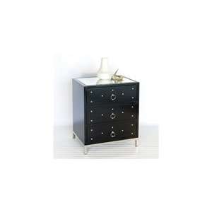 Studly Jr Black Lacquer Studded Nightstand Table by Worlds Away STUDLY 
