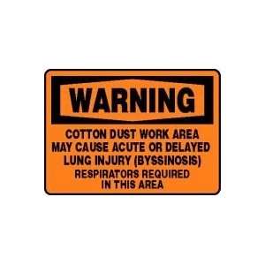   INJURY (BYSSINOSIS) RESPIRATORS REQUIRED IN THIS AREA 10 x 14