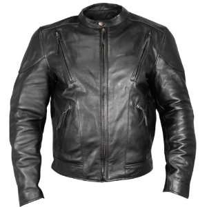  Vulcan Mens Armored Leather Jacket with Integrated Lower 