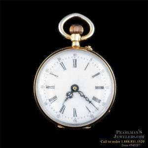 1870s 14KT GOLD LADIES 30MM OPEN FACE POCKET WATCH  