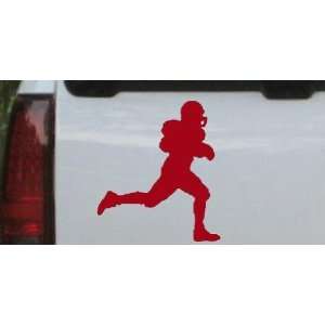 Red 6in X 5.3in    Football Player Running Sports Car Window Wall 