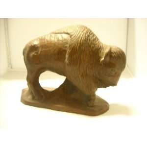  Belk Handcarved Wooden Buffalo Statue New With Tag 