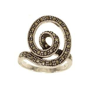   Fashion Ring Covered with Genuine Marcasite Stones Size 8 Jewelry