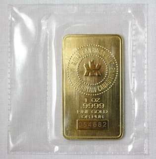 OZ ROYAL CANADIAN MINT GOLD BAR .9999 FINE 24K GOLD  