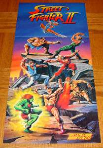 Vintage Street Fighter II SNES Collector Poster 22 1/2 x 11 Nintendo 