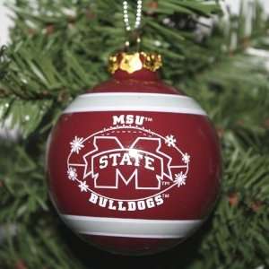   State Bulldogs 2011 Snowflake Glass Ball Ornament: Sports & Outdoors